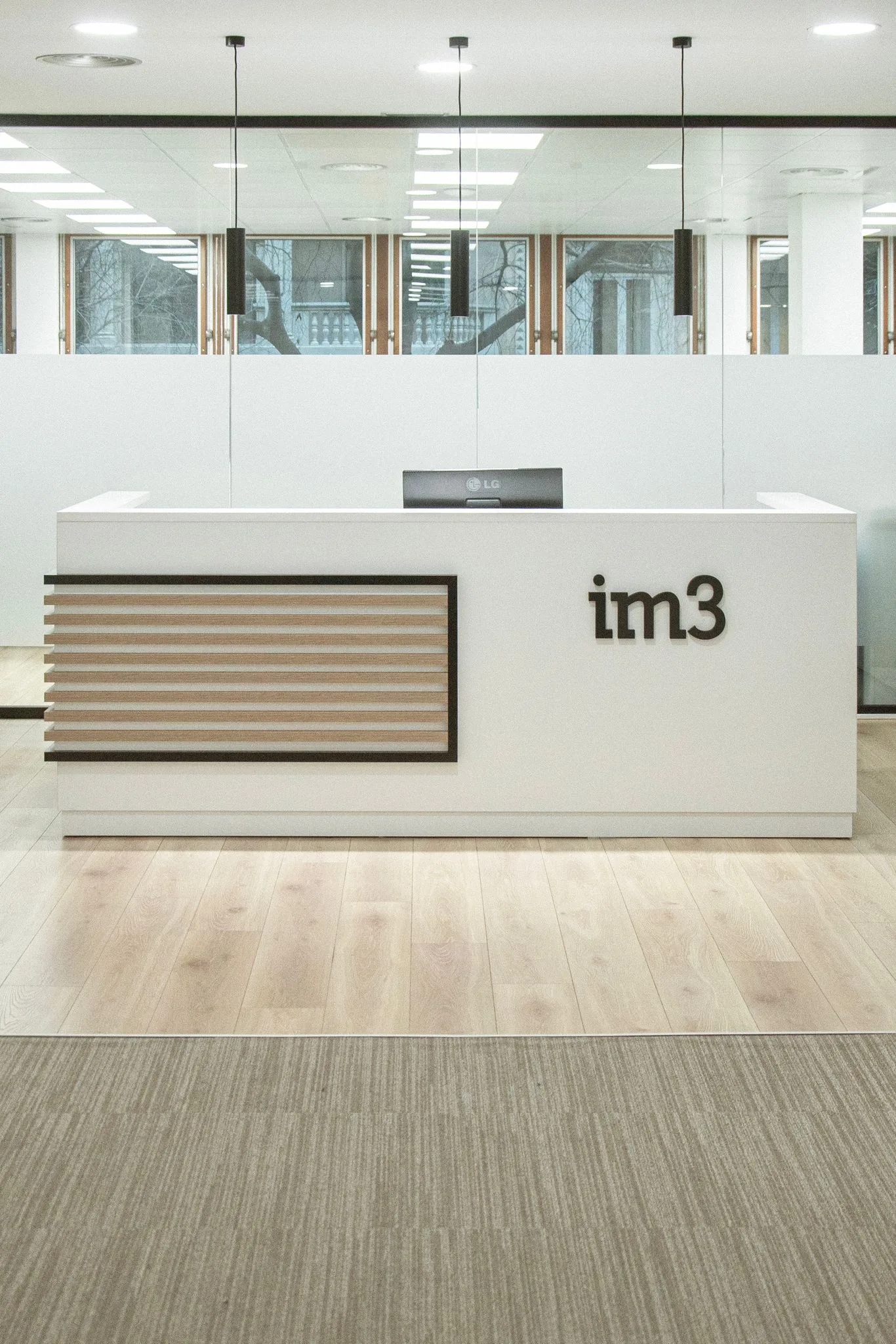 High-end minimalist office interior